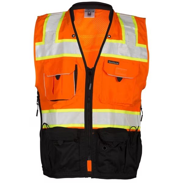5XL, Orange Class 2 Black Series Surveyors Vest, Kishigo, Mfr#: S5003-5X